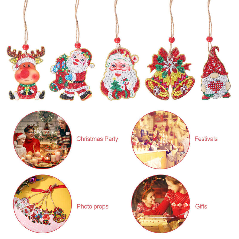 Double-sided 5D Diamond Painting Christmas Pendant Xmas Trees DIY (GP003) Newly