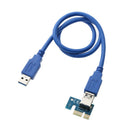USB 3.0 PCI-E Express 1x to16x Extender Riser Card Adapter SATA Power Cable