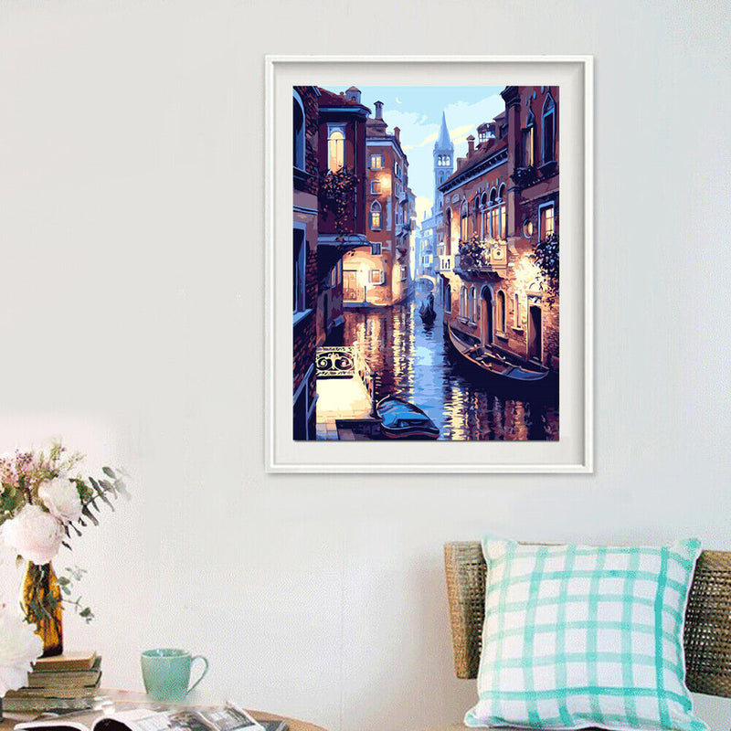Venice DIY Paint By Number Oil Painting Canvas Frameless Picture Decoration
