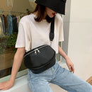 Pure Color PU Leather Shoulder Chest Pouch Women Girls Crossbody Messenger Bags