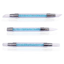 Nail Art Brush Dotting Tools 2 Way Nail Art Sculpture Pen Silicone Carving