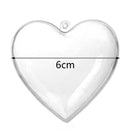 5PS Clear Plastic Craft Ball Hearts Shape Baubles For Christmas P6R7