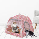 Dog Bed Cat Tent House Mat Puppy Kennel Cushion Pet Pad Supply (Pink S) Newly