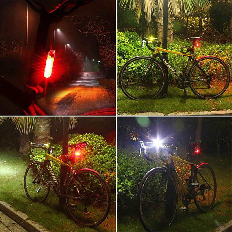 Bike Tail Light Waterproof Bicycle Taillight for Night Riding (Red White) Newly