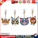 4pcs DIY Diamond Painting Keychain Special-shaped Full Drill Cat Ornament Newly