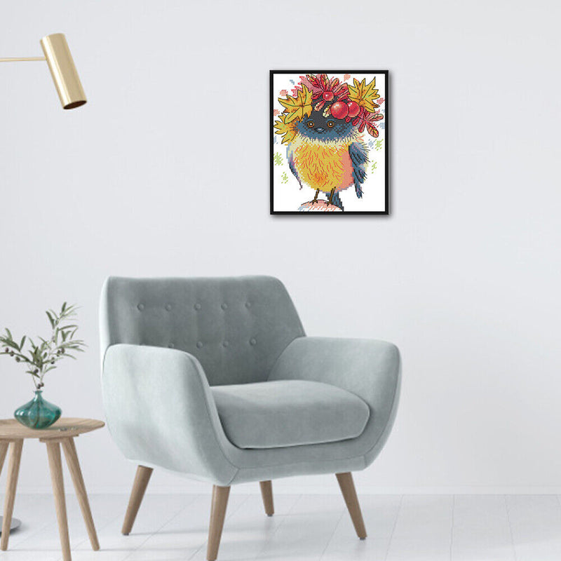 Partial Cross Stitch Art Paint 14CT Stamped Bird Embroidery Wall DIY Ornament