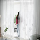 2pcs Palm Leaf Windows Tulle Curtains Bedroom Screen Drapes (White)
