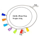 Necklace Jewelry Handmade Candy Colors Cute Cartoon Pendant Bear Chain N4Z8