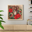 5D Christmas Wreath Mosaic Diamond Painting Drawing Full Round Drill DIY Craft