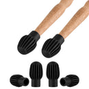 2x Silicone Drum Stick Sleeve Drumstick Practice Tips Mute Damper (Black) Newly