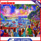 Oil Paint By Numbers Picture DIY Painting Party Abstract Drawing on Canvas