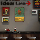 20x30cm Campfire Barbe Print Rectangular Metal Retro Tin Drawing Flat Style