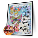Full Drill Round Diamond Painting Animal English Mosaic Kit Wall Drawing Pict