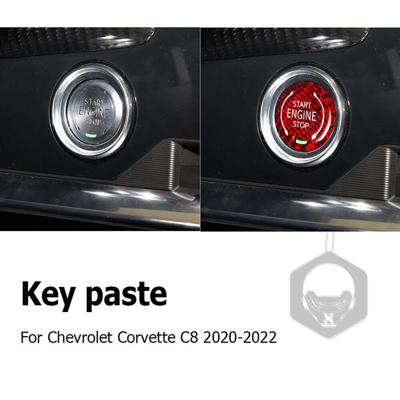 Engine Start Stop Ignition Key Ring Cover for Chevrolet Corvette C8 2020 2022