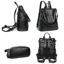 Leather Backpack College Bag Travel Tote Backpack Large Capacity Shoulder Bag