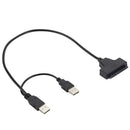 USB 2.0 to 2.5inch HDD 7+15pin SATA Hard Drive Cable Adapter for SATA SSD & HDD