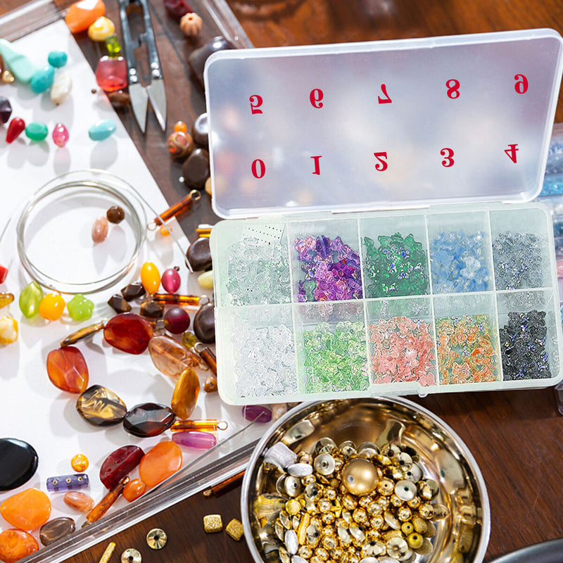 Nail Tip Box - 2pcs Grid Box for Fingernail Crystal Jewelry Nail Accessories