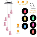 Hanging Colour Changing Solar Powered LED cracked bell Garden Outdoor Wind Chim`
