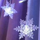 4m LED Snowflake Icicle Lamp Curtain String Lights Christmas Decor (EU CW) Newly