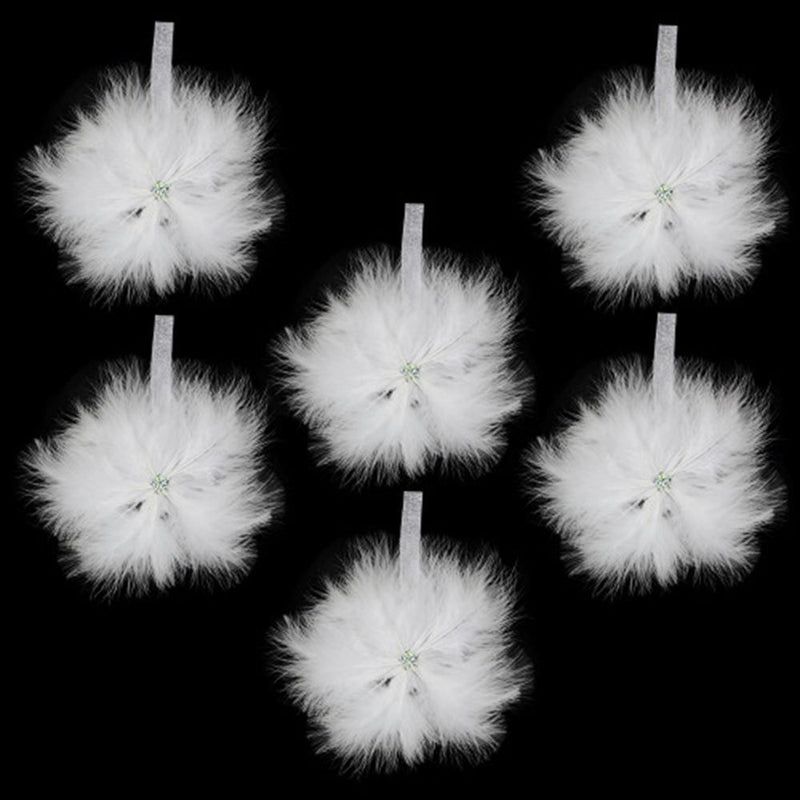 Decoration Star Xmas Ornament White Feather Pendant Christmas Tree Hanging