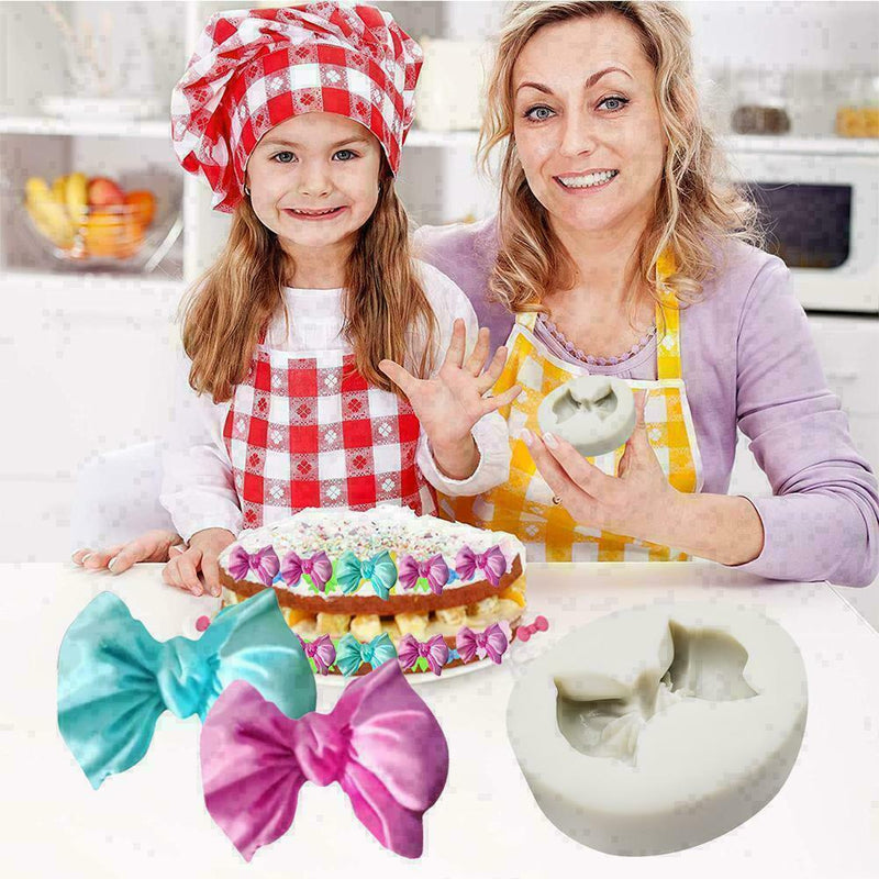 Bowknot Silicone Mold Cupcake Border Molds Fondant Cake T7R9 E7T1 Decor DIY U2L7