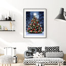 5D DIY Full Drill Round Shape Christmas Tree Rhinestone Diamond Drawing Kit