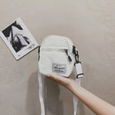 Fashion Women Canvas Patchwork Crossbody Bag Casual Mini Handbags (White)