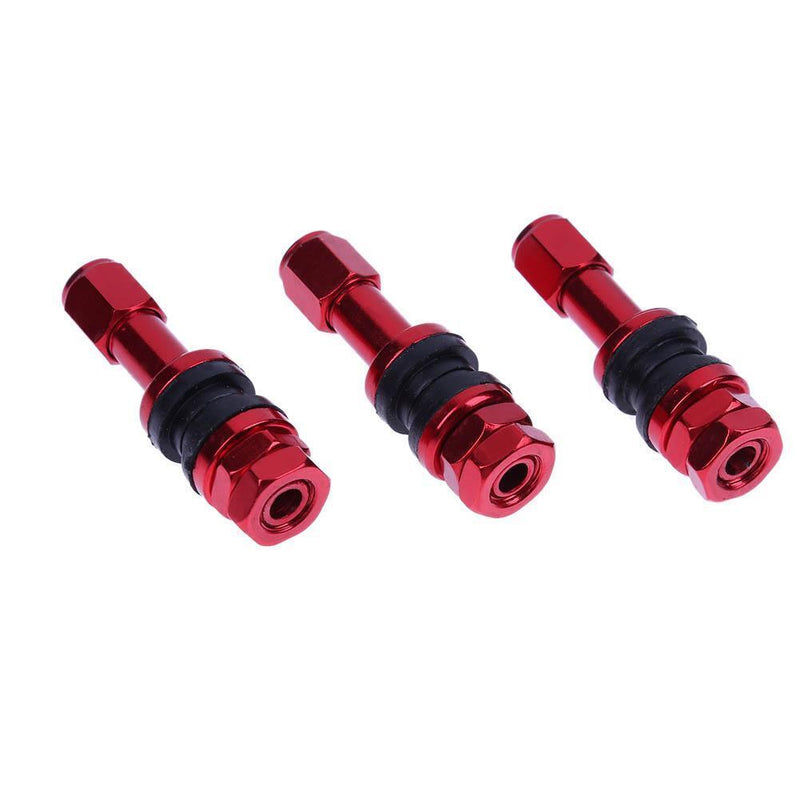 4pcs Car Stainless Steel Clamp-in Tubeless Tyre Tire Wheel Valves (Red)