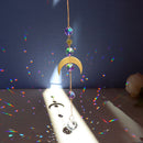 Hanging Crystal Light Catcher Metal Moon Sun Garden Wall Wind Chime (68) Newly