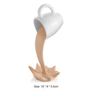 Suspended Floating Coffee Cup Sculpture Pouring Mug Home Decor (White) Newly