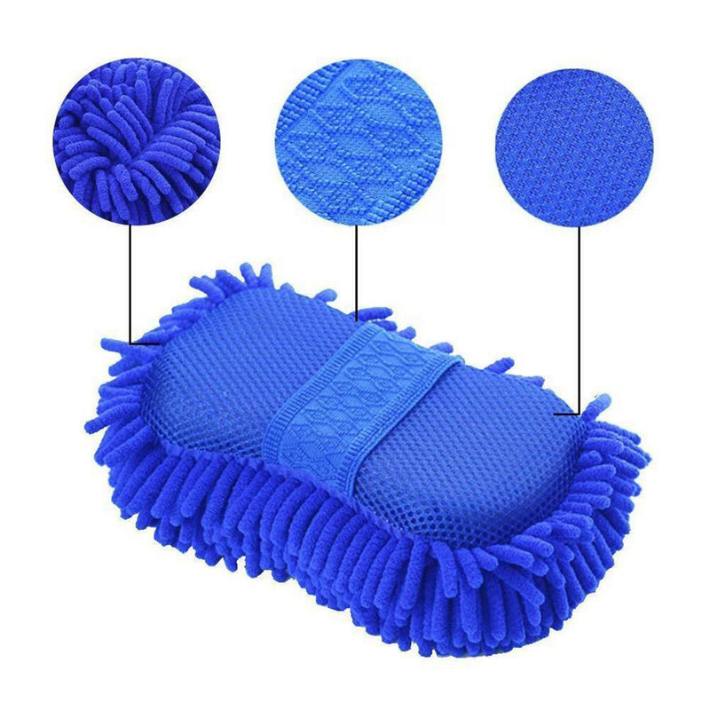 2x Microfibre Wash Ultra Soft Car Cleaning Dusting Washing Glove Noodle Sponges