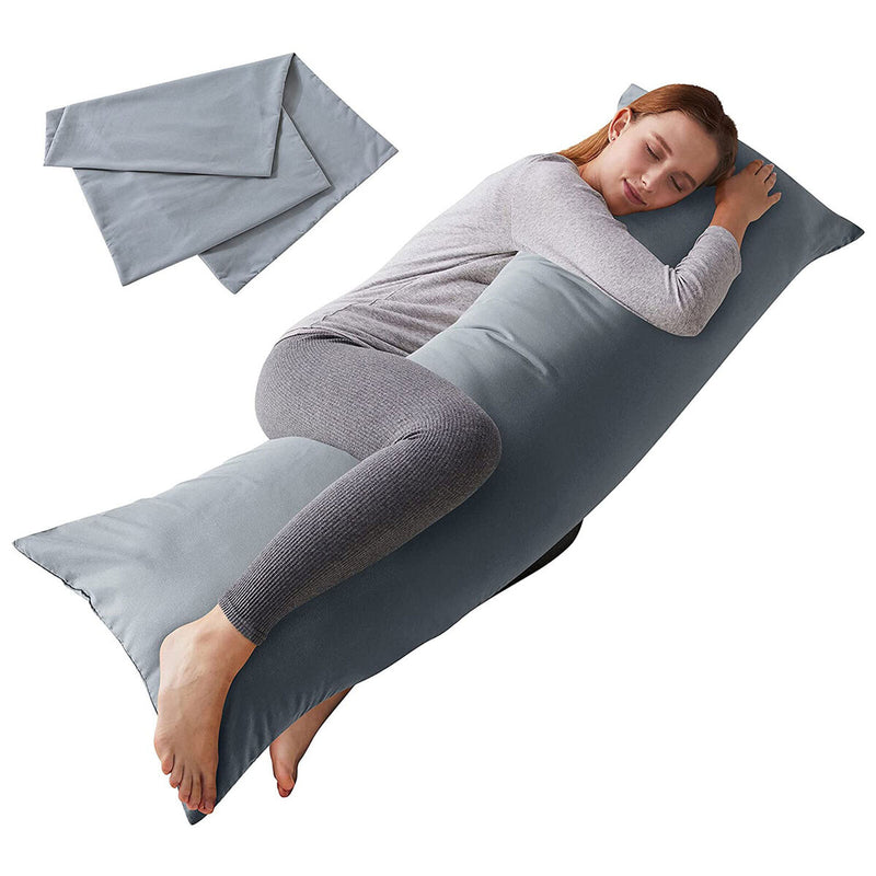 Full Body Pillowcase Sleeper Breathable Long Bed Throw Pillow Cover (Grey) Newly