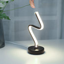LED Spiral Shape Light Acrylic Table Lamp Bedroom Modern Decor (White UK)