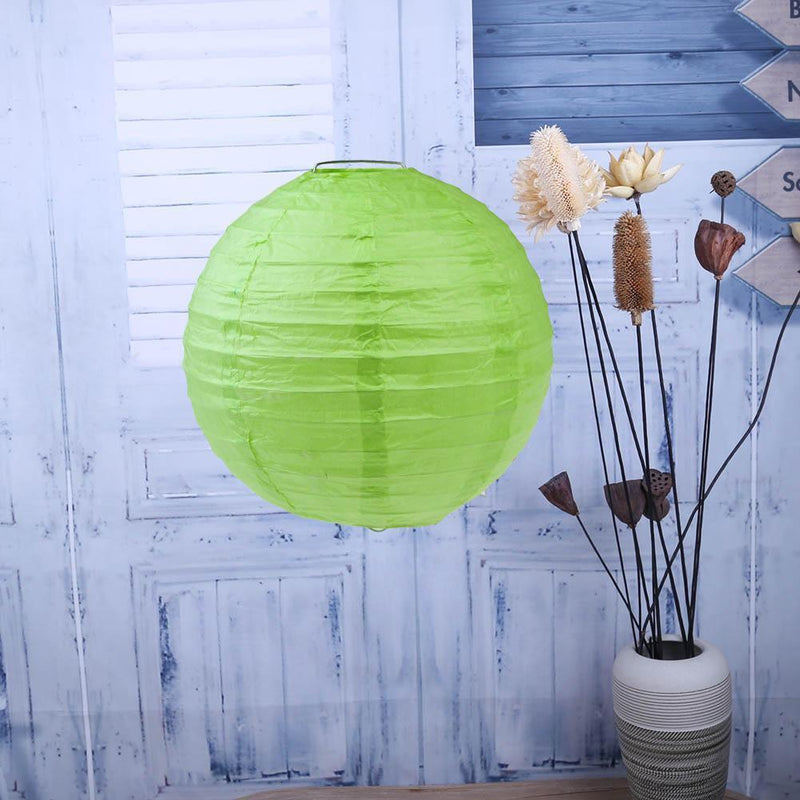 5pcs 8 inch Round Chinese Paper Lantern DIY Lamp Party Decor(Green)