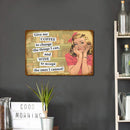 Metal Tin Sign Poster Retro Girl Plate Plaque for Bar Pub Club Wall Art (F)