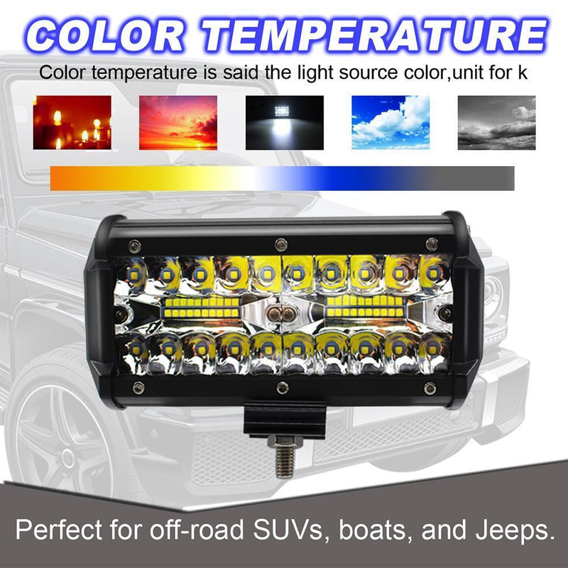 1 Pair 6.5 inch 400W LED Work Light Bar Waterproof Offroad Driving Fog Lamp