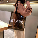 Women Girls Transparent Jelly PVC Shopping Totes Large Beach Shoulder Handbags