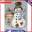 Full Cross Stitch Art Paint 11CT Stamped Snowman Embroidery Wall Ornament Kit