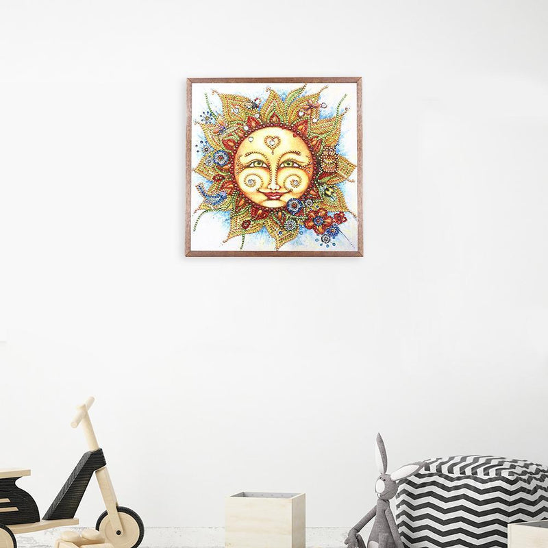 5D DIY Special Shaped Diamond Painting Sun Embroidery Kit Home Living Room Decor