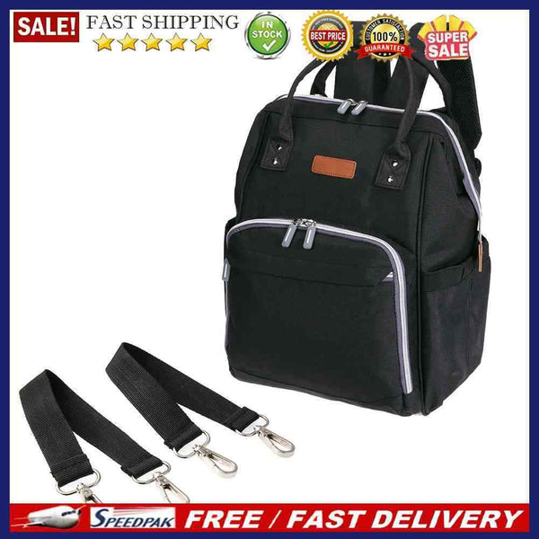 Multi-functional Mom Backpack Baby Diaper Large Capacity Travel Bag(Black)-