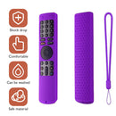 TV Stick Silicone Cover with Lanyard Remote Controller Protector (Purple)