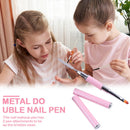Double-Ended Nail Pen Poly Nail Gel Brush Stainless Steel (Light Pink) Newly
