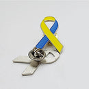 liuxiao Ukraine Ukrainian brooches, pins, blue and yellow ribbon shape, E