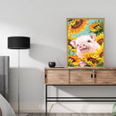 Sunflower Pig Oil Paint By Numbers Hand Painted Wall Art Craft Home Decorat