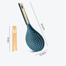 2 in 1 Cooking Spoon Strainer Scoop Handle Colander Kitchen Tool (Blue) Newly