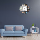 2-in-1 Plastic Multi Photo Frame Wall Clock, Living Room Wall Hanging