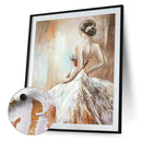 Frameless Oil Paint By Numbers Girl Back DIY Canvas Picture Kits (X720)