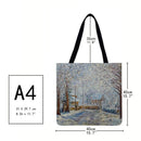 Forest snow scene Printed Shoulder Shopping Bag Casual Large Tote Handbag