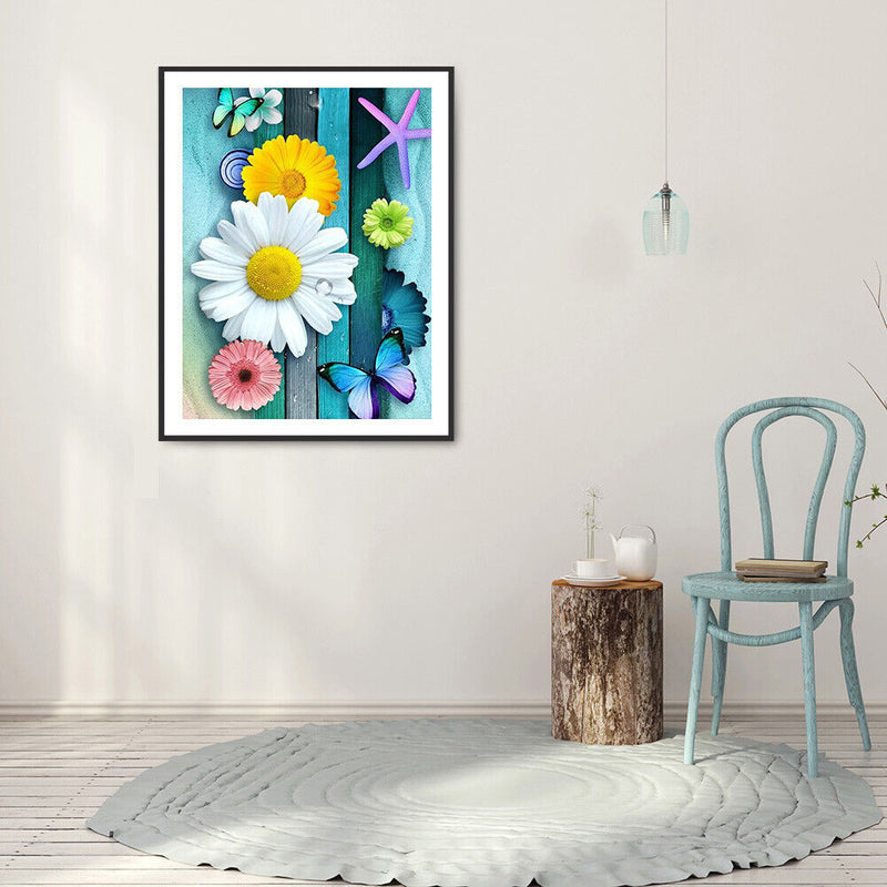 DIY Diamond Painting Butterfly Flower Full Round Drill Picture Home Decorations