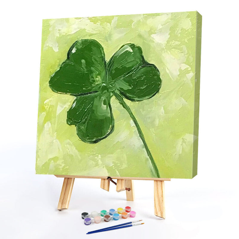 Lucky Shamrock Oil Paint By Numbers Kits Canvas Picture Wall Art DIY Craft
